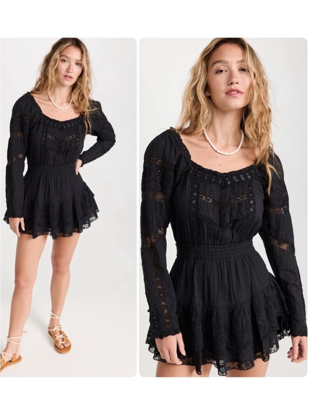 LoveShackFancy Sanaya eyelet lace mini dress
